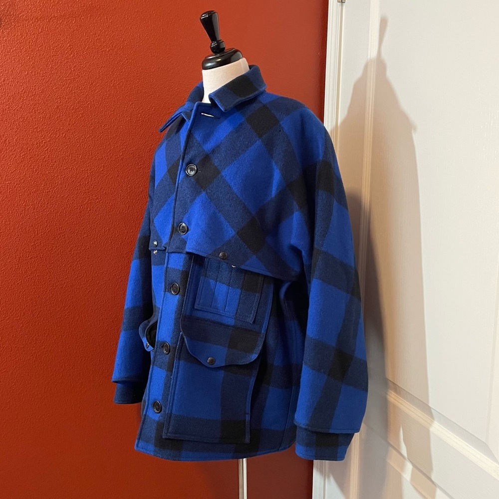 CC‎ Filson Vintage Men’s Mackinaw Cruiser Wool Blue Buffalo Plaid Garment Coat - Picture 3 of 6